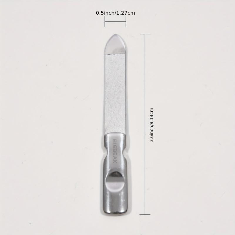 Professional Double Sided Stainless Steel Nail File with Leather Case