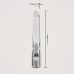 Professional Double Sided Stainless Steel Nail File with Leather Case