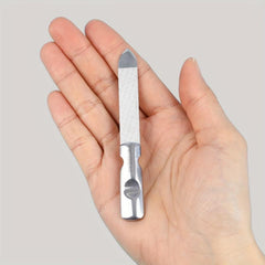 Professional Double Sided Stainless Steel Nail File with Leather Case