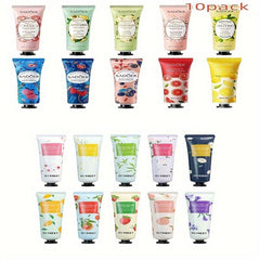 10 Pack Hand Cream Set - Flower Fruit Fragrance - Dry Hand Moisturizing Lotion