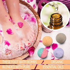 12pcs Natural Foot Bath Bombs Gift Set with Essential Oils