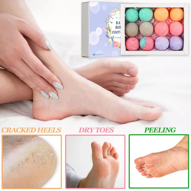 12pcs Natural Foot Bath Bombs Gift Set with Essential Oils