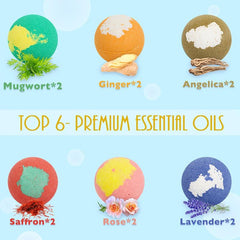12pcs Natural Foot Bath Bombs Gift Set with Essential Oils