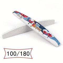 25 Pcs Christmas Printed Fingernail Files Double Sided Polishing Nail Art