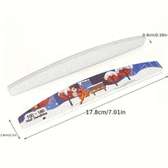 25 Pcs Christmas Printed Fingernail Files Double Sided Polishing Nail Art