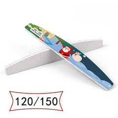 25 Pcs Christmas Printed Fingernail Files Double Sided Polishing Nail Art
