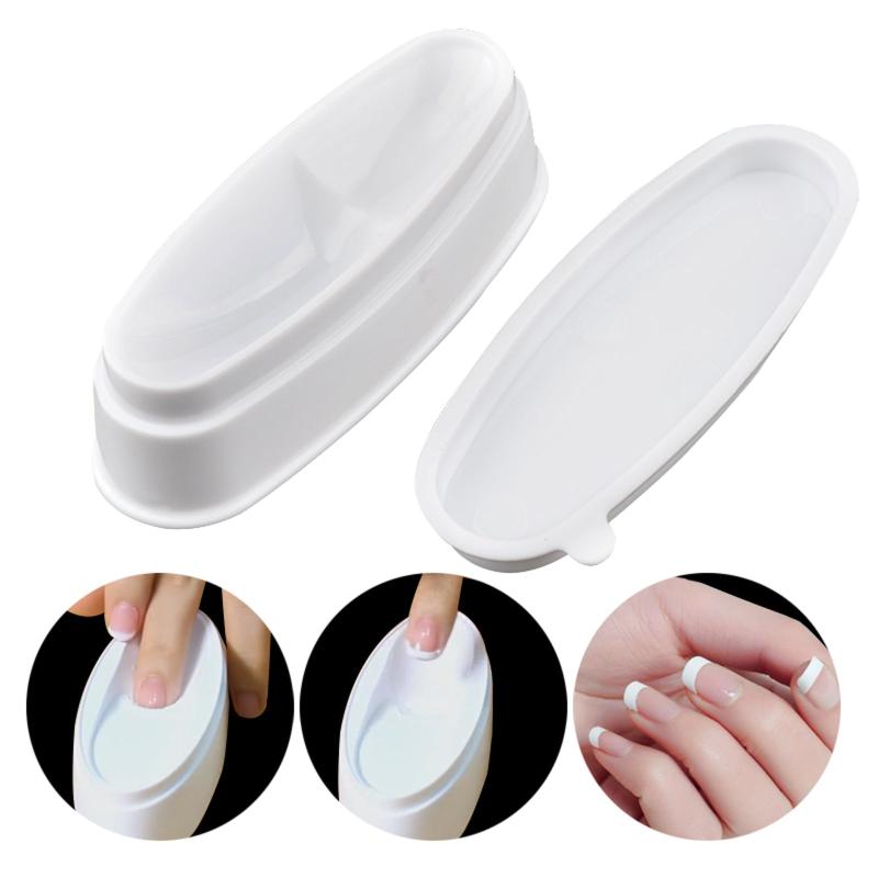 French Nail Dipping Powder Jar Tray Nail Line Mold PVC Tray DIY Nail Art Tool