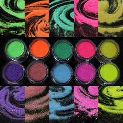 Neon Glitter Sugar Sand Nail Pigment Powder