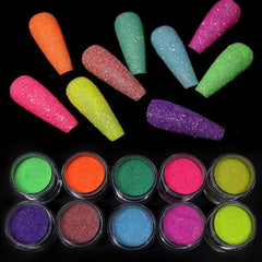 Neon Glitter Sugar Sand Nail Pigment Powder