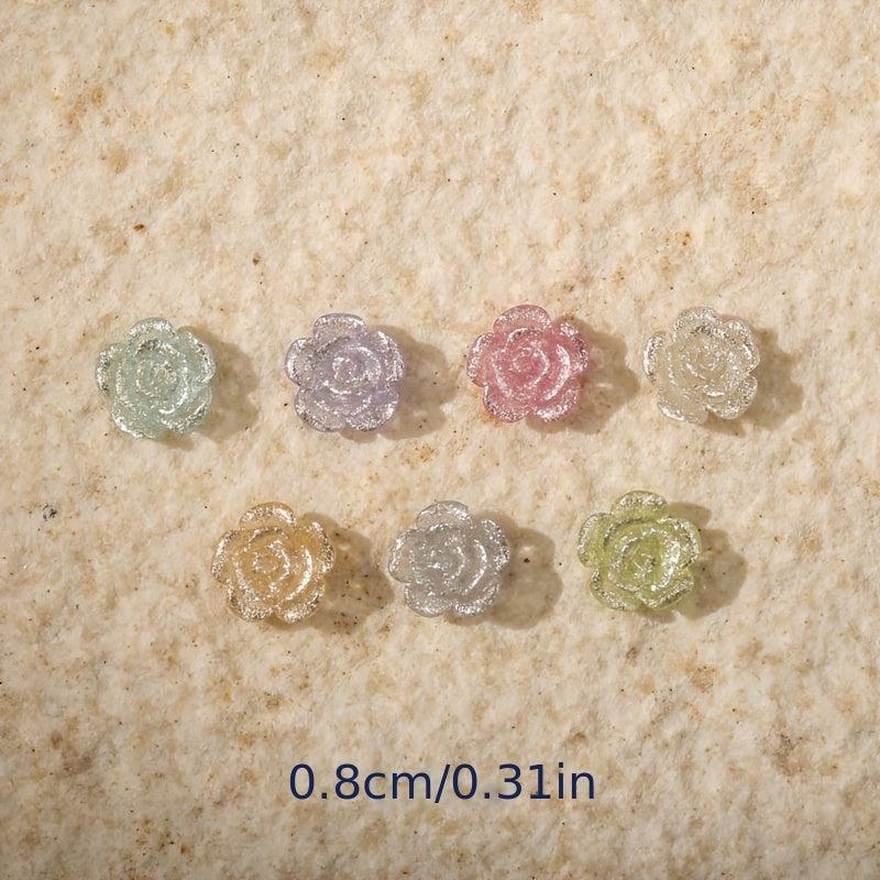 50pcs 3D Camellia Rose Nail Art Charms Flower Nail Art Accessories