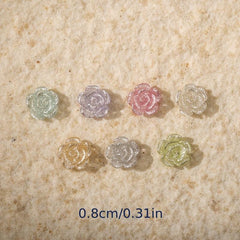 50pcs 3D Camellia Rose Nail Art Charms Flower Nail Art Accessories