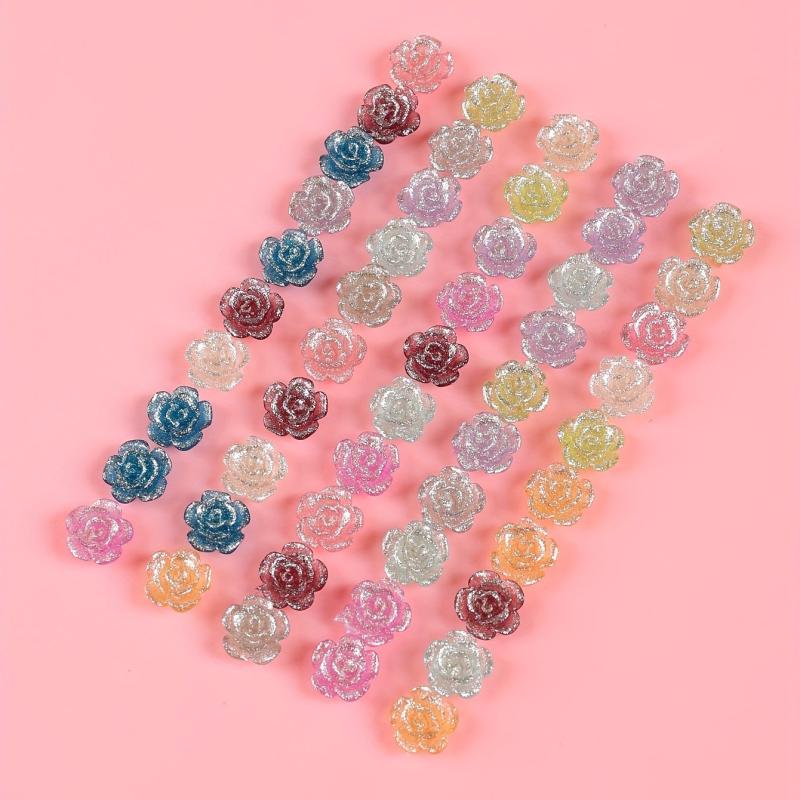 50pcs 3D Camellia Rose Nail Art Charms Flower Nail Art Accessories