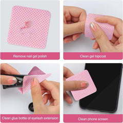 Pink Nail Wipes with Pump Dispenser for Extensions and Polish Removal