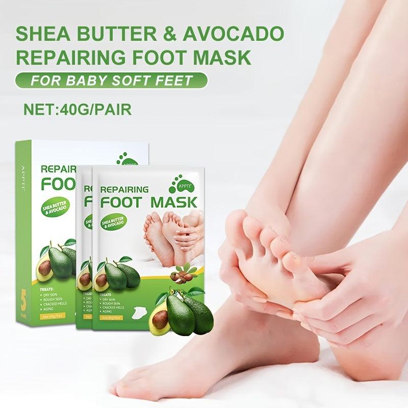 5 Pairs Shea Butter & Avocado Foot Mask with Niacinamide