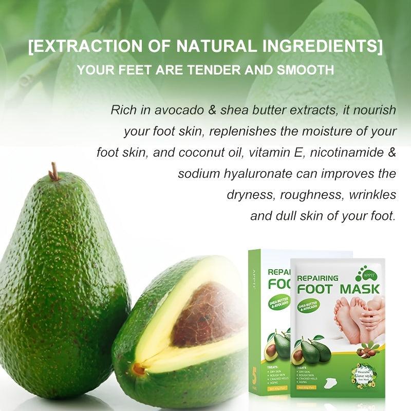 5 Pairs Shea Butter & Avocado Foot Mask with Niacinamide