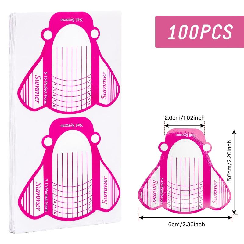 100PCS Nail Forms Acrylic Nail Forms For Nail Extension Tips Long