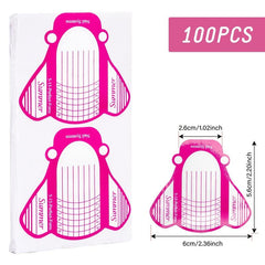 100PCS Nail Forms Acrylic Nail Forms For Nail Extension Tips Long