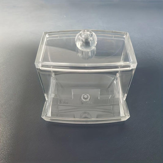 Clear Acrylic Pattern Box Makeup Cotton Storage Cosmetic Swabs Holder
