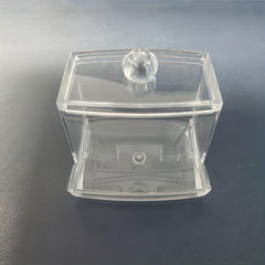 Clear Acrylic Pattern Box Makeup Cotton Storage Cosmetic Swabs Holder