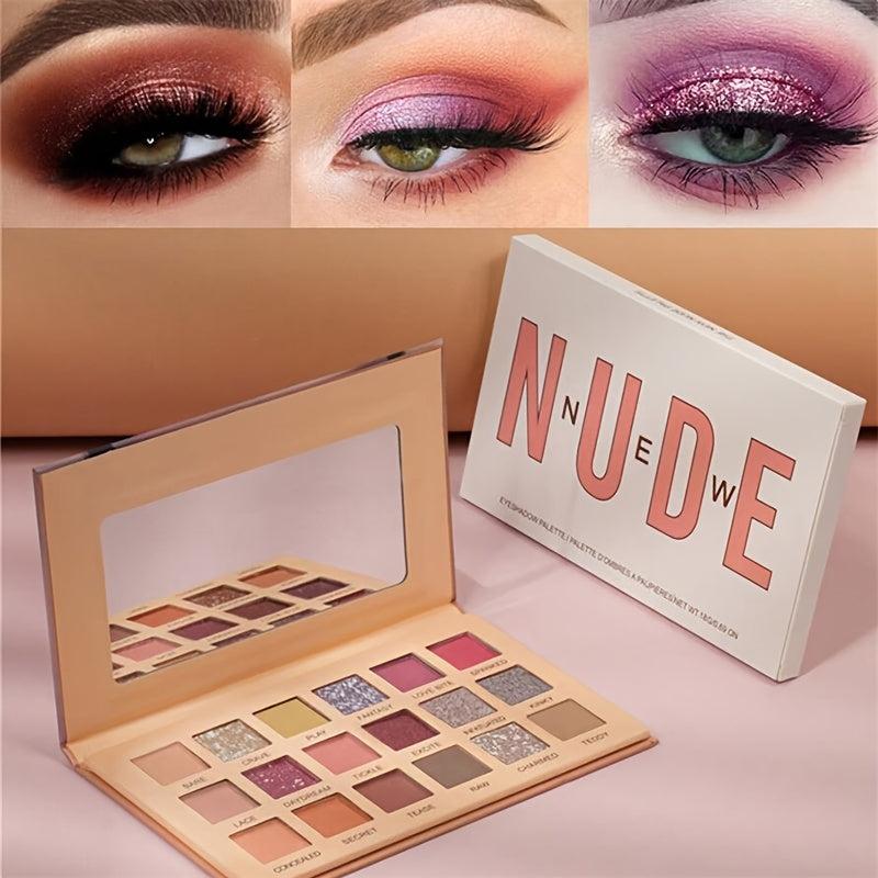 Desert Rose Eyeshadow Palette Brown Pink Purple Pearly Matte Glitter Finish