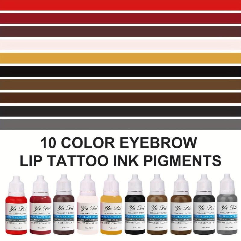 10 Colors Eyebrow And Lip Tattoos Permanent Makeup Tattoo Ink Pigment
