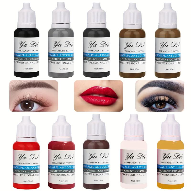10 Colors Eyebrow And Lip Tattoos Permanent Makeup Tattoo Ink Pigment