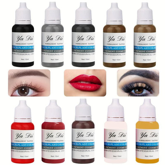 10 Colors Eyebrow And Lip Tattoos Permanent Makeup Tattoo Ink Pigment