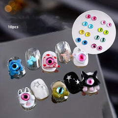 10pcs Devil's Eye Nail Art Charms Cat Eye Nail Art Accessories