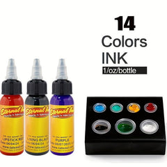 14 Colors Tattoo Ink Set Professional Tattoo Pigment Set