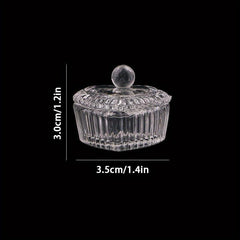 Heart-shaped Glass Crystal Dappen Dish Bowl for Nail Art