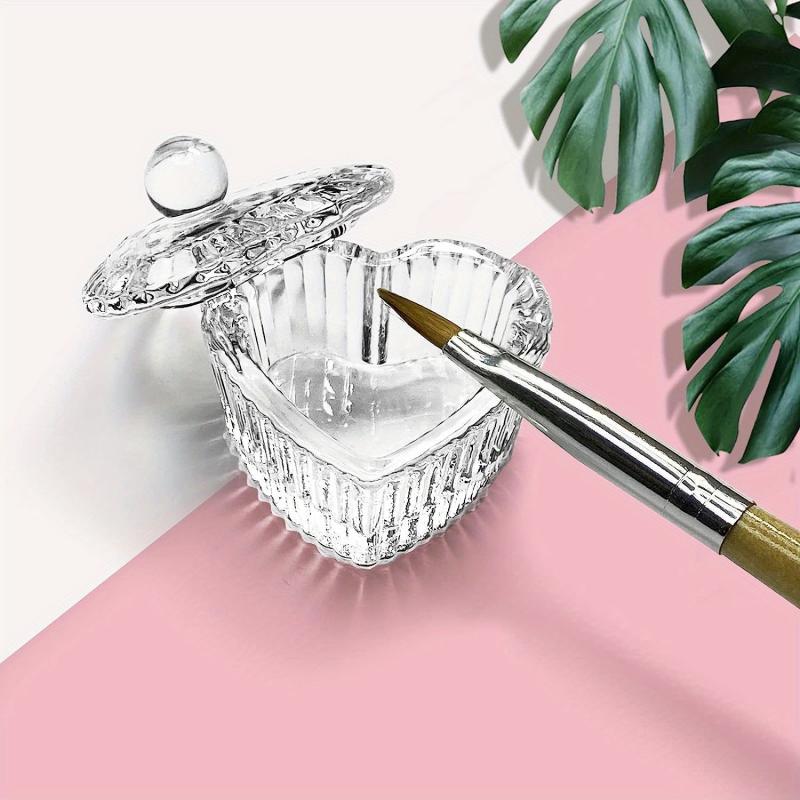 Heart-shaped Glass Crystal Dappen Dish Bowl for Nail Art