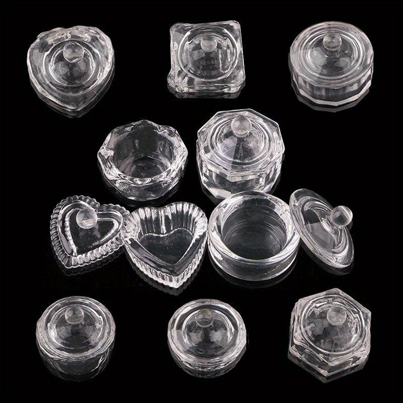 Heart-shaped Glass Crystal Dappen Dish Bowl for Nail Art