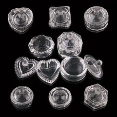 Heart-shaped Glass Crystal Dappen Dish Bowl for Nail Art