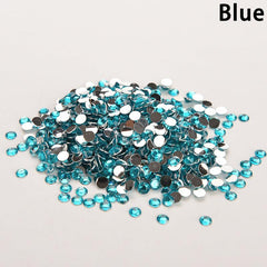 1000 Pcs Clear AB Flatback Rhinestones Round Beads For Nail Art