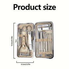 Professional Manicure Set Stainless Steel Nail Clippers Cutters Files