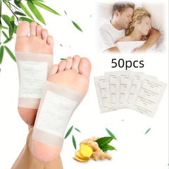 Natural Wormwood Foot Patches for Stress Relief, Sleep Improvement - 50pcs