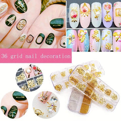 800pc Nail Charms Studs Beads Rivet Decals Moon Stars Set with Tweezers