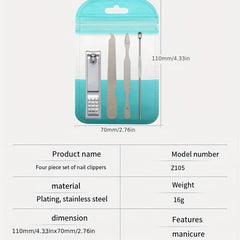 Stainless Steel Nail Clipper Set with Manicure Kit & Ear Pick