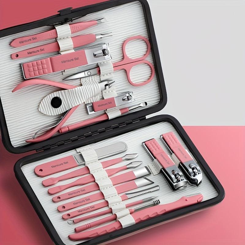 Stainless Steel Nail Clippers Pedicure Kit with Portable Bag