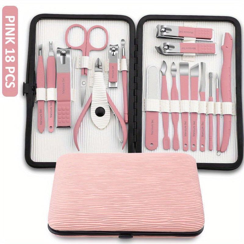 Stainless Steel Nail Clippers Pedicure Kit with Portable Bag