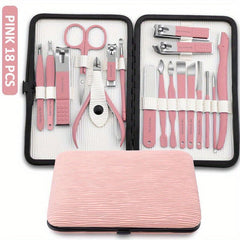 Stainless Steel Nail Clippers Pedicure Kit with Portable Bag