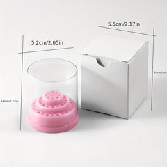 Nail Art Drill Bit Holder 48 Holes Acrylic Cover Box Exhibition Stand Displayer