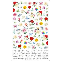Floral Nail Art Stickers Decals DIY Manicure French Tips
