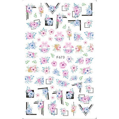 Floral Nail Art Stickers Decals DIY Manicure French Tips