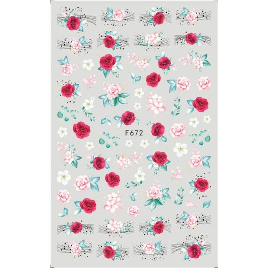 Floral Nail Art Stickers Decals DIY Manicure French Tips