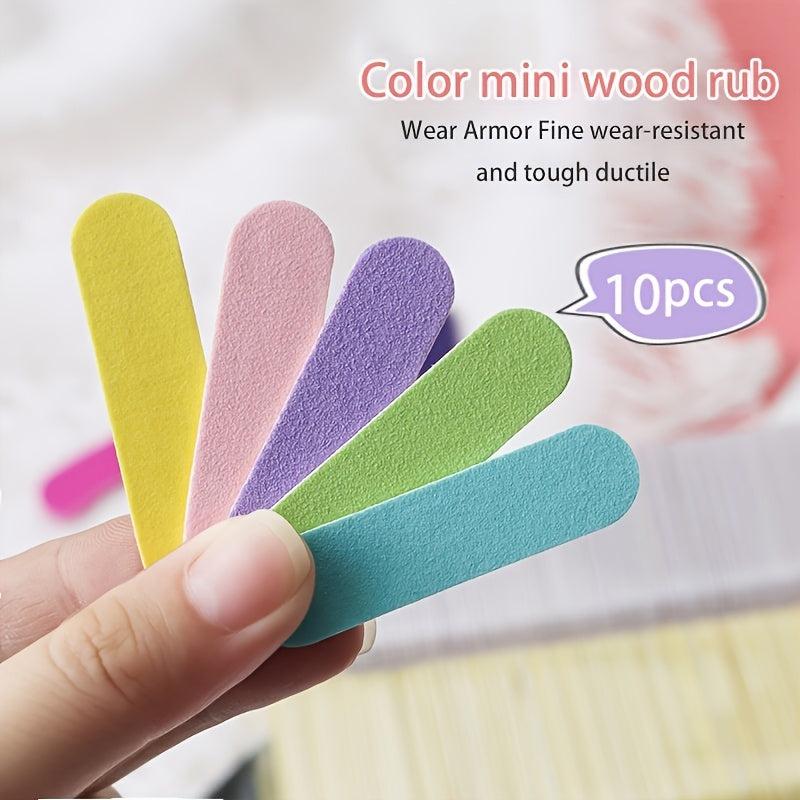 30 Pcs Colorful Nail Files Sandpaper Round Nail Art Manicure Salon Home Use