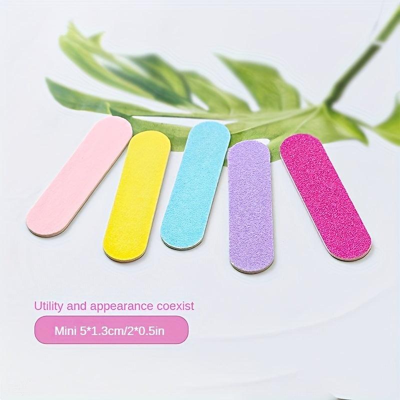 30 Pcs Colorful Nail Files Sandpaper Round Nail Art Manicure Salon Home Use