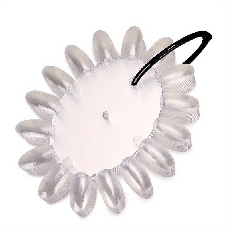 180 Oval False Nail Tips Card Clear Natural Nail Display Stand