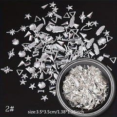 3D Nail Metal Rivets Studs Charms Decoration Punk Star Moon Jewelry Studs