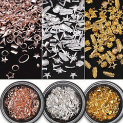 3D Nail Metal Rivets Studs Charms Decoration Punk Star Moon Jewelry Studs